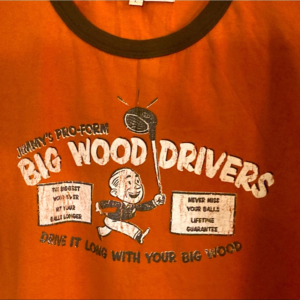 Point Zero Vintage Mens Golfing T-shirt size large “Big Wood Drivers”
